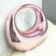 Acrylic Evening Clutch Top Handle Moon Hobo Bag, Glossy Metallic Tote Bag Pink