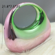 Acrylic Evening Clutch Top Handle Moon Hobo Bag, Glossy Metallic Tote Bag Pink gradient green