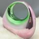 Acrylic Evening Clutch Top Handle Moon Hobo Bag, Glossy Metallic Tote Bag Pink gradient green