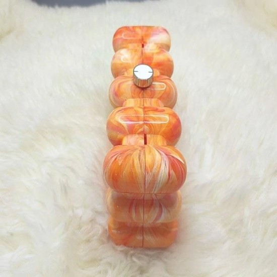 Women Acrylic Clutch Chic Marble Evening Handbag Orange
