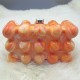 Women Acrylic Clutch Chic Marble Evening Handbag Orange