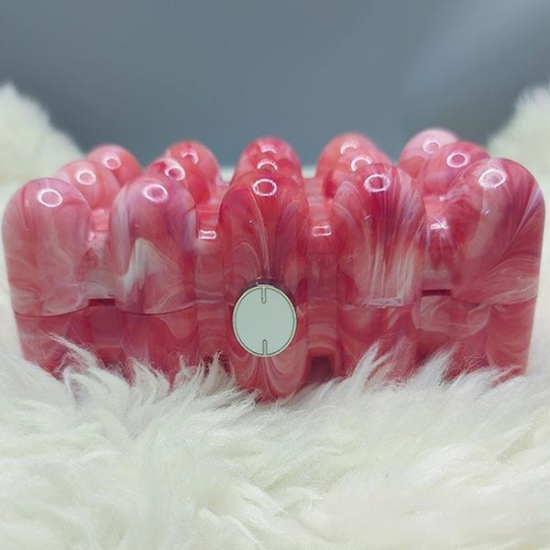 Women Acrylic Clutch Chic Marble Evening Handbag Red