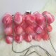 Women Acrylic Clutch Chic Marble Evening Handbag Red