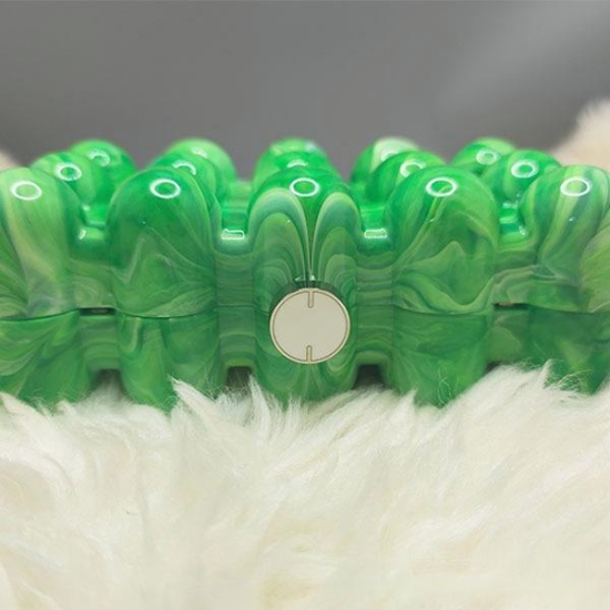 Women Acrylic Clutch Chic Marble Evening Handbag Green