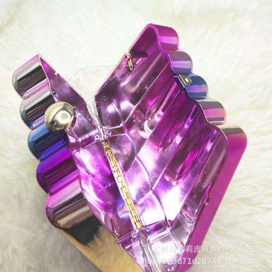 Women Acrylic Clutch Chic Sector Evening Handbag Dazzling