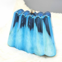 Women Acrylic Clutch Chic Sector Evening Handbag Blue