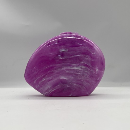 Acrylic Evening Clutch Purse Hobo Bag, Elegant Marble Handbag Purple