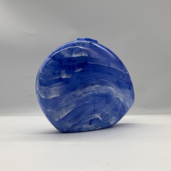 Acrylic Evening Clutch Purse Hobo Bag, Elegant Marble Handbag Blue