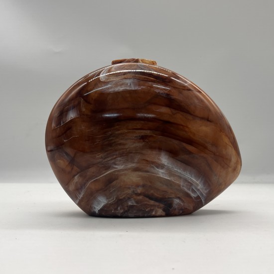 Acrylic Evening Clutch Purse Hobo Bag, Elegant Marble Handbag Brown