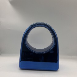 Acrylic Evening Clutch Purse Glossy Box Bag, Handbag Blue