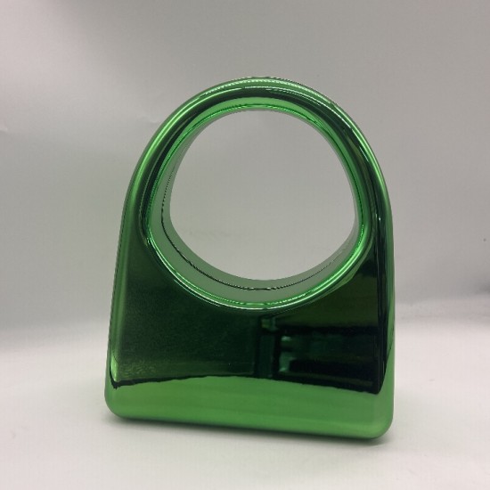Acrylic Evening Clutch Purse Glossy Box Bag, Handbag Green