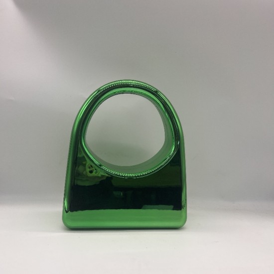 Acrylic Evening Clutch Purse Glossy Box Bag, Handbag Green