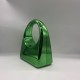 Acrylic Evening Clutch Purse Glossy Box Bag, Handbag Green