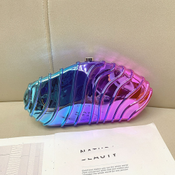 Acrylic Clutch Hobo Bag, Trendy motorcycle Bag Blue and Rose Red