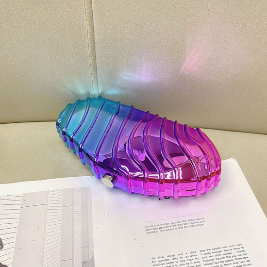 Acrylic Clutch Hobo Bag, Trendy motorcycle Bag Blue and Rose Red