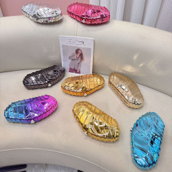 Acrylic Clutch Hobo Bag, Trendy motorcycle Bag Blue and Rose Red