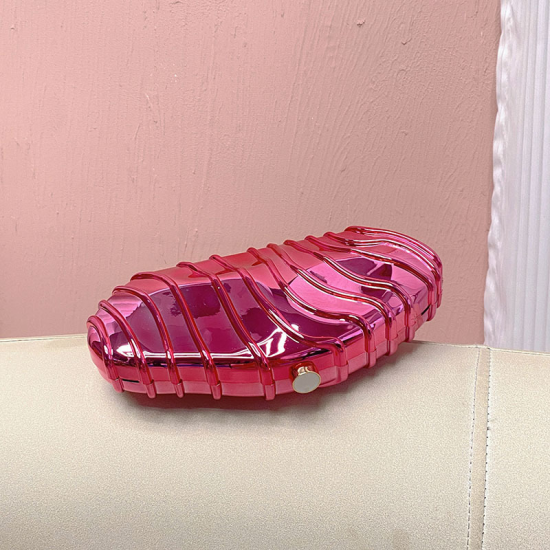 Acrylic Clutch Hobo Bag, Trendy motorcycle Bag Pink