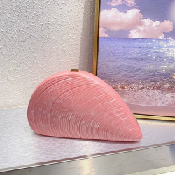 Acrylic Clutch Hobo Bag, Shell Bag Pink
