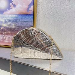 Acrylic Clutch Hobo Bag, Shell Bag Silver