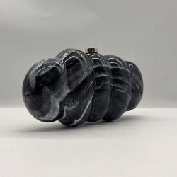 Acrylic Evening Clutch Hobo Bag, Elegant Marble Bag Dark Gray