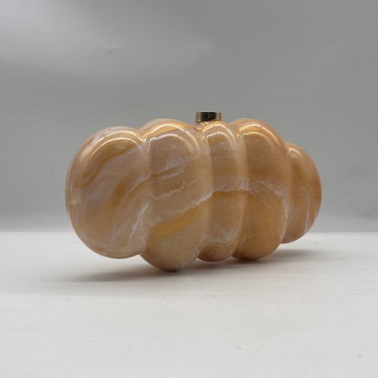 Acrylic Evening Clutch Hobo Bag, Elegant Marble Bag Light Yellow