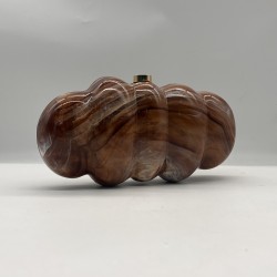 Acrylic Evening Clutch Hobo Bag, Elegant Marble Bag Dark Brown