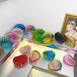 Acrylic Clutch Hobo Bag, Shell Box Bag Blue