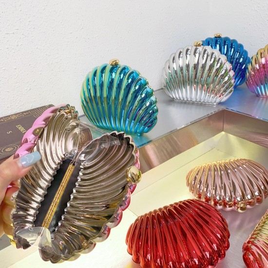 Acrylic Clutch Hobo Bag, Shell Box Bag Blue