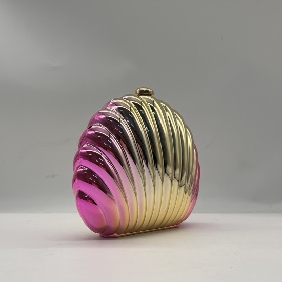 Acrylic Clutch Hobo Bag, Shell Bag Gold and Red