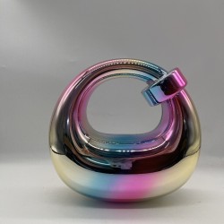 Acrylic Evening Clutch Purse Top-handle Moon Hobo Bag, Pillow Handbag Color