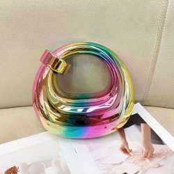 Acrylic Evening Clutch Purse Top-handle Moon Hobo Bag, Pillow Handbag Color