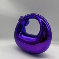 Acrylic Evening Clutch Purse Top-handle Moon Hobo Bag, Pillow Handbag Purple