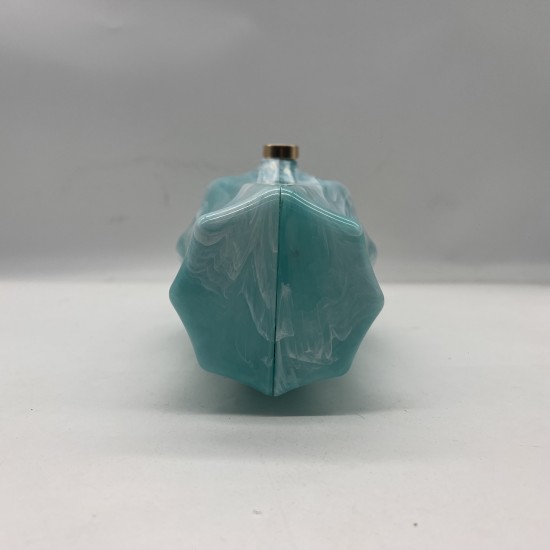 Acrylic Evening Clutch Purse Hobo Bag, Irregular Handbag Lake Blue