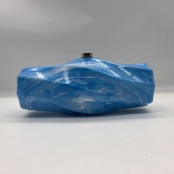 Acrylic Evening Clutch Purse Metal Hobo Bag, Square Handbag Blue